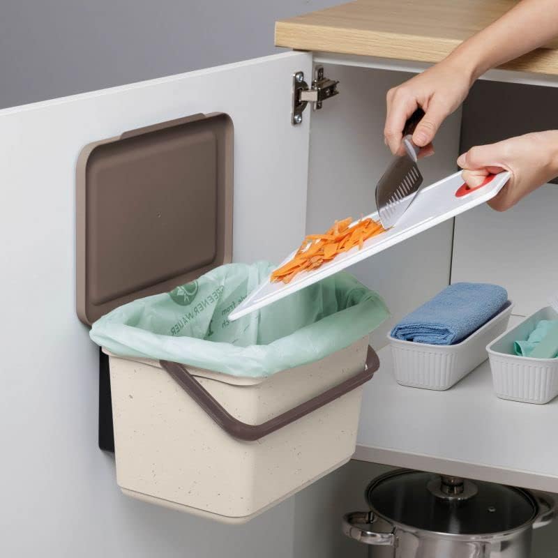 TATAY Biomülleimer Küche 6L | Organischer Abfalleimer Smart mit Halterung und Schrauben | Kompaktes