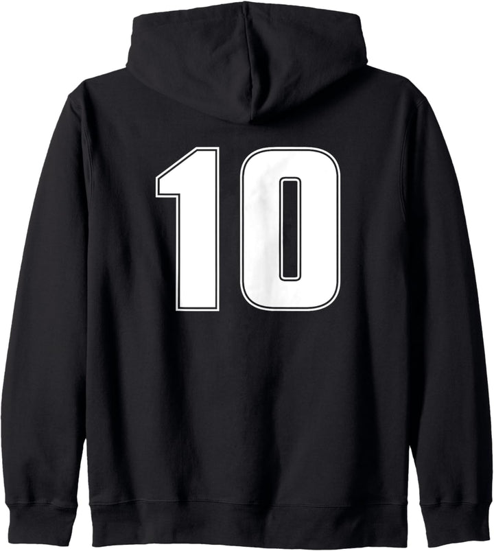 Sporttrikot Nummer 10 10 Jahre Nr. 10 vorne und hinten Kapuzenjacke