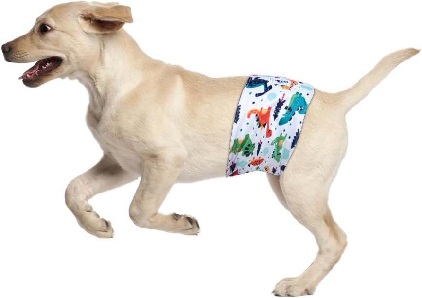 MICOOYO Wiederverwendbare Hundewindeln für Männer, 3er-Pack, waschbare Bauchbänder für Hunde, super