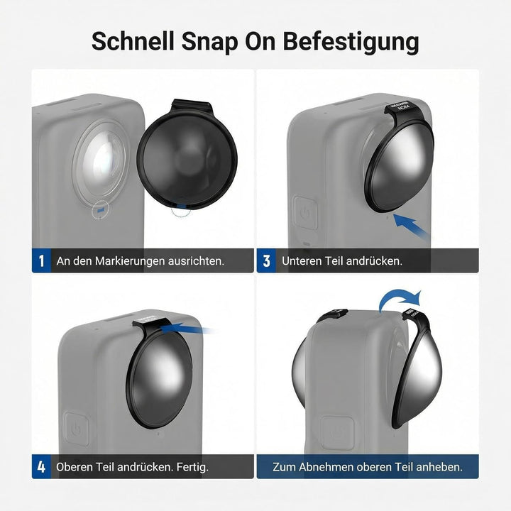NEEWER ND Filter Set kompatibel mit DJI Osmo 360 nur, ND8 (3 Stop), Snap On, mehrfachvergüteter opti