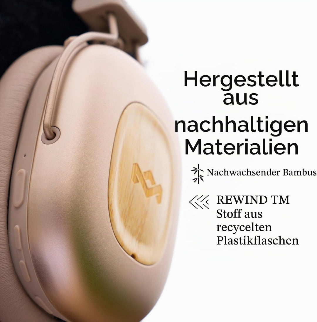 Marley House of Positive Vibration Rebel kabellose Bluetooth Kopfhörer - Over-Ear Wireless ANC mit a