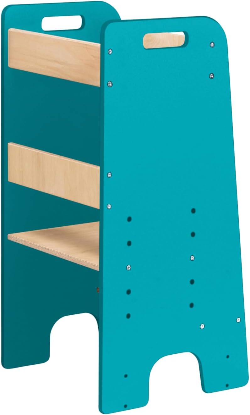 Lernturm ab 1 Jahr, höhenverstellbar mit 5 Ebenen, belastbar bis 110kg - Montessori Learning Tower (