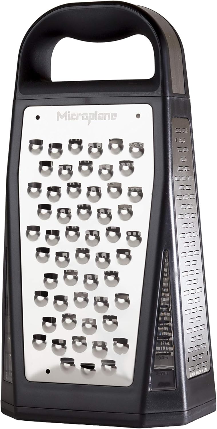 Microplane Turmreibe mit 5 Reibflächen in Fein, Grob, Sehr Grob, 2-Wege-Schneide & grosse Raspel mit