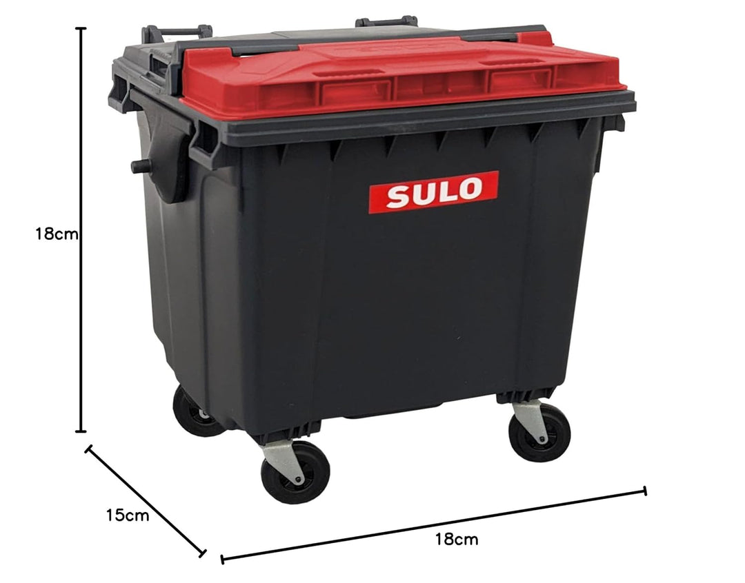 Sulo Mini Mülltonne Container 1100L Nachbildung | Tisch-Mülleimer Klein | Desktop Büro Schreibtisch