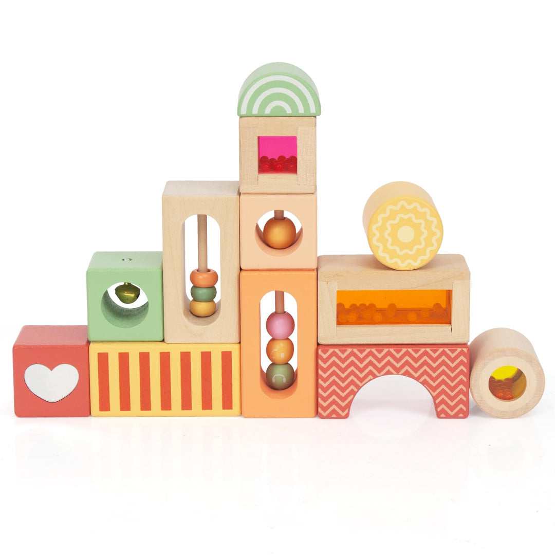 12 Stück Regenbogen Sound Komponenten Kinder Baby Stimme Block Spielzeug Set Bunte Bausteine Klangba