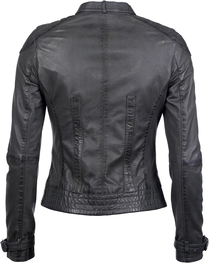 MAZE Damen Lederjacke 31Ryana S dark grey, S dark grey