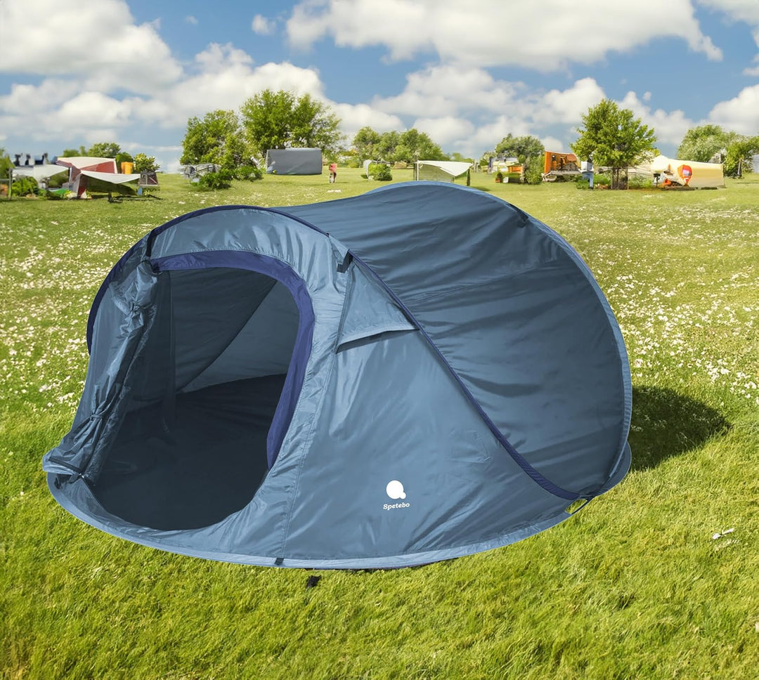 Pop Up Wurfzelt für 2-3 Personen in blau, grün oder Silber - Trekking und Camping Sofortzelt - Autom