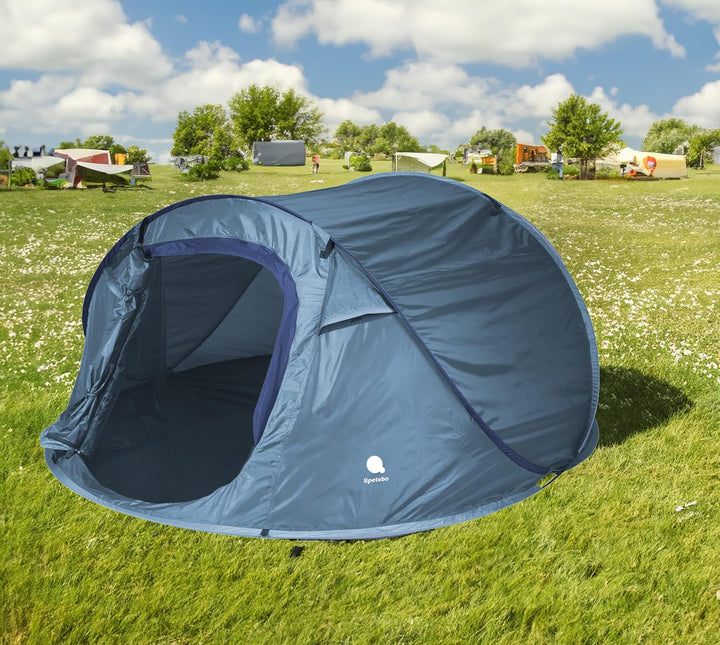 Pop Up Wurfzelt für 2-3 Personen in blau, grün oder Silber - Trekking und Camping Sofortzelt - Autom