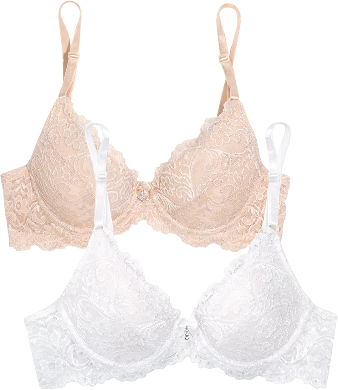 Smart & Sexy Damen Push-Up-BH (2er Pack) 70B In The Buff/Weiss, 70B In The Buff/White, 2 St&#xFC;ck