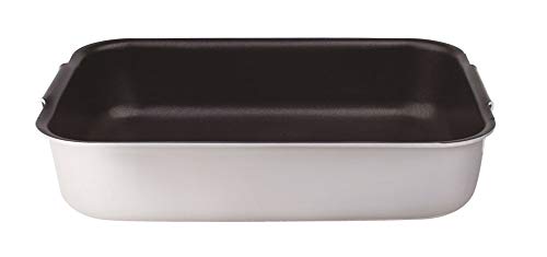 Töpfe Agnelli Platinum rechteckig, Toaster mit 2 Griffen Link lose, Aluminium, Silber, 30 cm 30 cm,