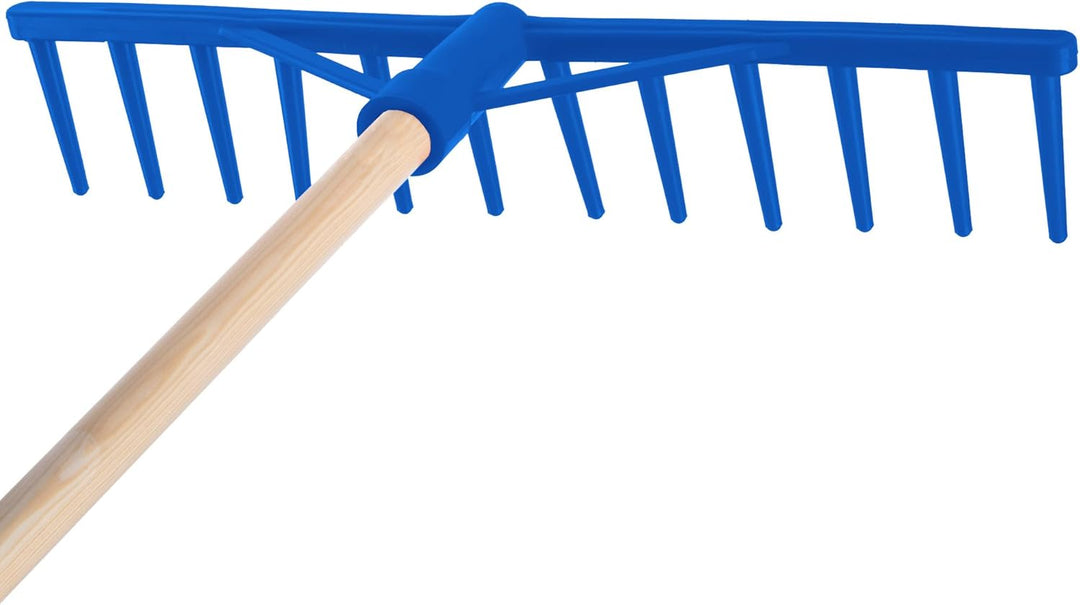 KADAX Rechen, Heurechen mit langem Stiel aus Holz, breite Harke für Garten, Beet, Rasen, Bequeme Gar