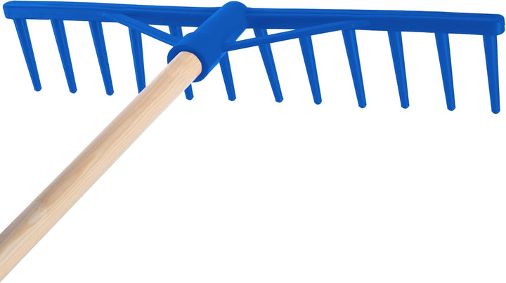 KADAX Rechen, Heurechen mit langem Stiel aus Holz, breite Harke für Garten, Beet, Rasen, Bequeme Gar