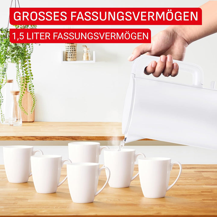 Tefal Thermo Protect, Elektrischer Wasserkocher, Kaltstart, Herausnehmbarer Antikalkfilter, 1500 W,