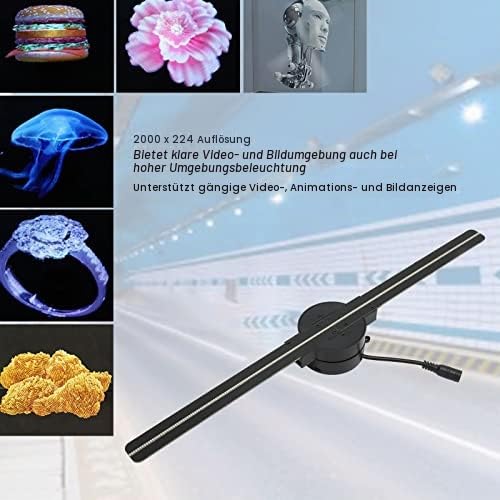 3D-Hologramm-Lüfter, Hologramm Projektor,16,5 Zoll 2000 X 224 WiFi-3D-Projektor,4 Blades Advertising