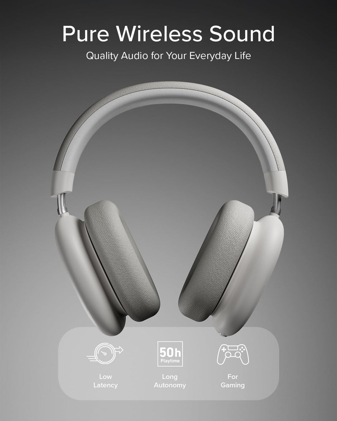 JAZ Pure Wave – Wireless Gaming On-Ear Kopfhörer, Niedrige Latenz, 3,5-mm-Klinkenanschluss, Mikrofon