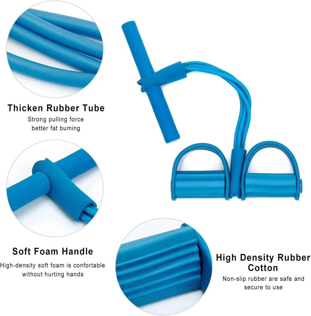 PORRASSO Upgrade 4 Tubes Elastisches Sit-up Pull Rope Pedal Widerstand Band Bodybuilding Expander Mu