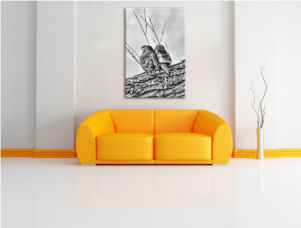 Pixxprint Rosenköpfchenpaar als Leinwandbild/Grösse: 100x70 / Wandbild/Kunstdruck/fertig bespannt, 1