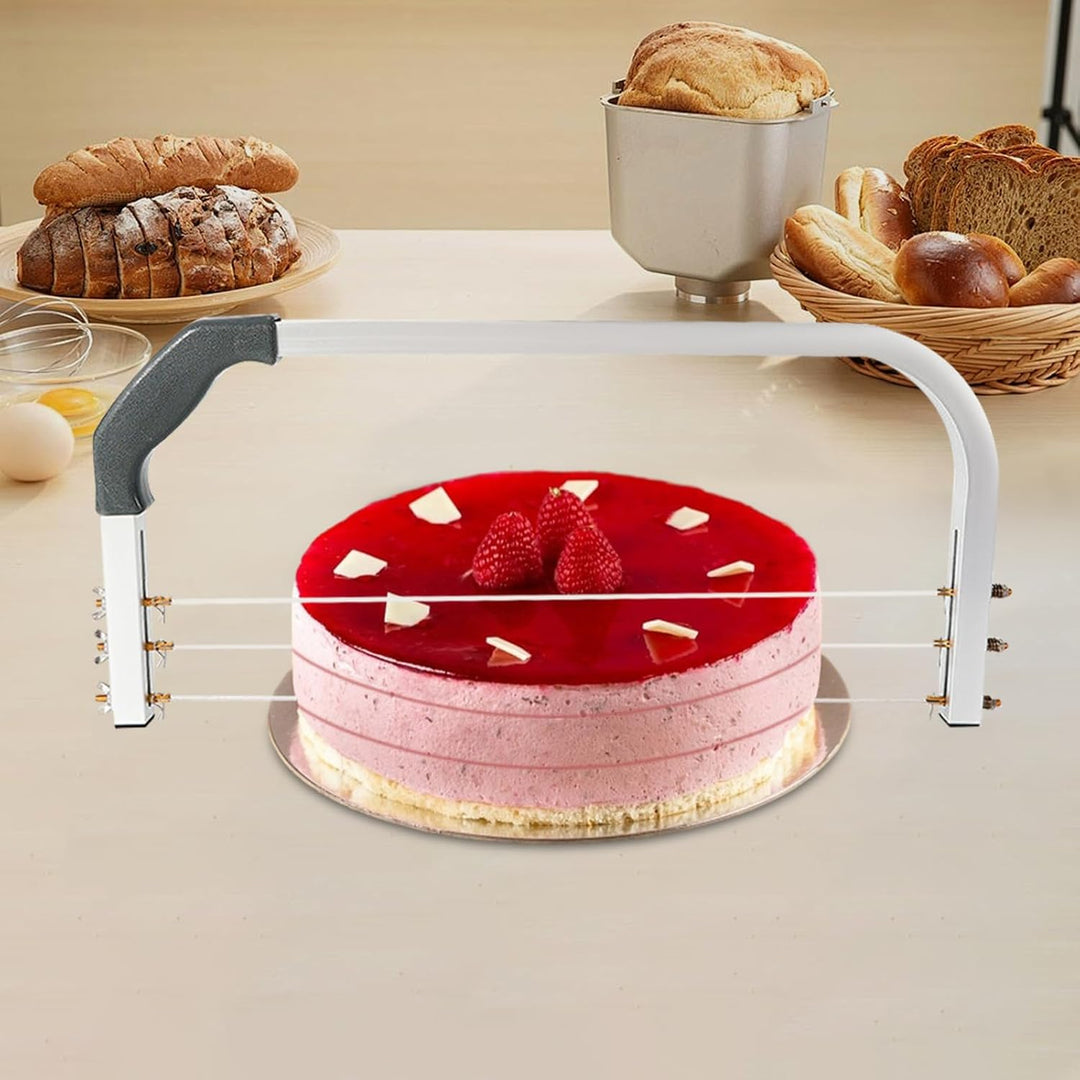 Tortenschneider 53cm tortenbodenschneider Edelstahl Kuchenausgleicher verstellbarer 3 Drähte Tortens