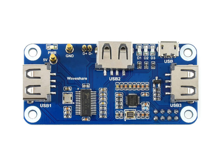 Waveshare PoE Ethernet/USB HUB HAT for Raspberry Pi Zero/Zero W/Zero WH 3X USB 2.0 Ports 802.3af-Com