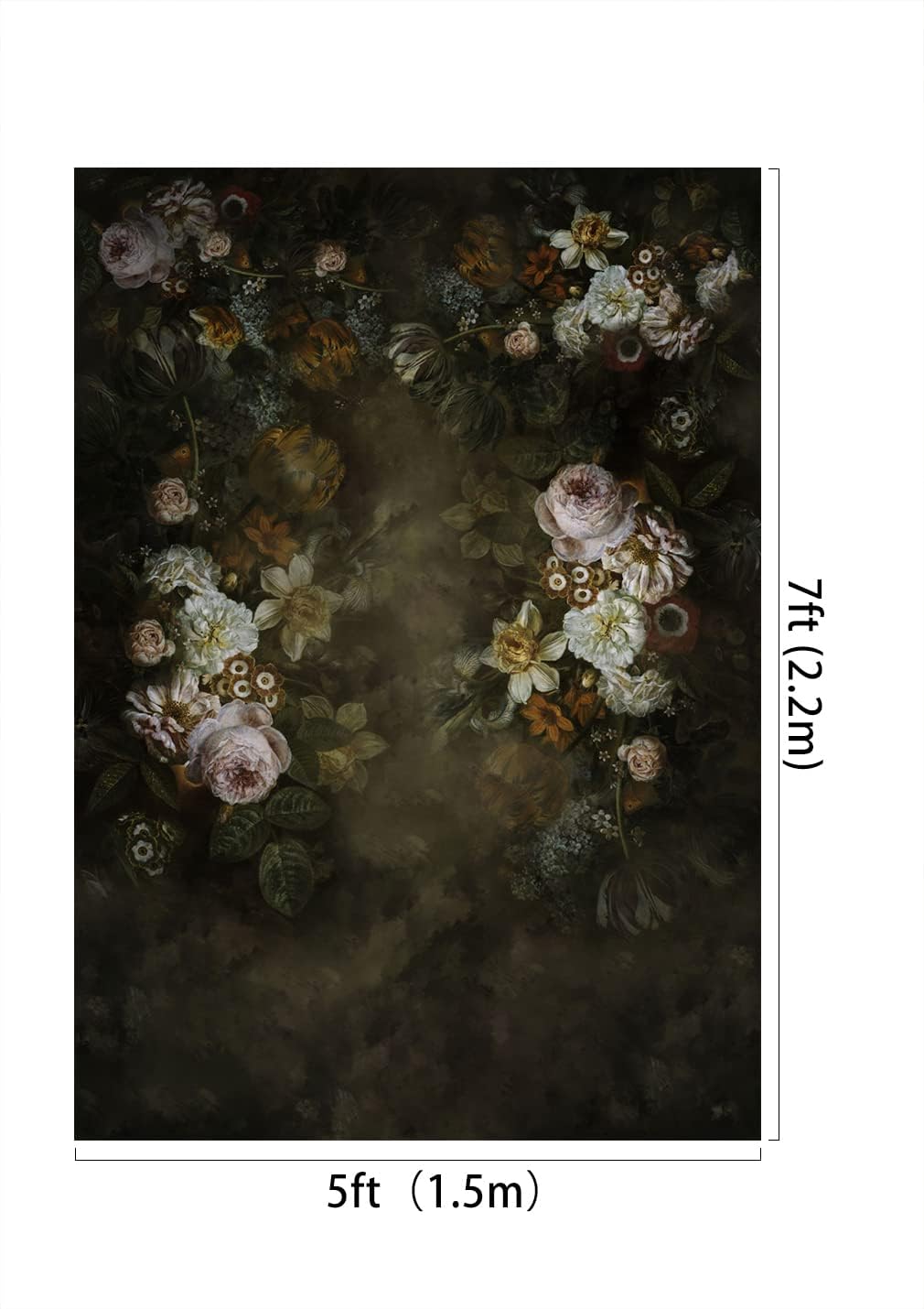 Kate Studio Hintergrund Schwarz 1,5x2,2m/5x7ft Luxus Vintage Ölgemälde zusammen klappbarer Hintergru