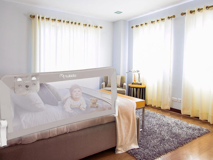 NUKIDO Sicherheitsbarriere Sicherheitsgitter für Bett Kinderbett Sicherheitsgeländer Schutzgeländer
