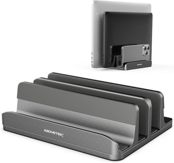 AboveTEK Vertikaler Laptopständer, Laptophalter für Laptop bis zu 17,3 ", Aluminium 4 in 1 Laptop St