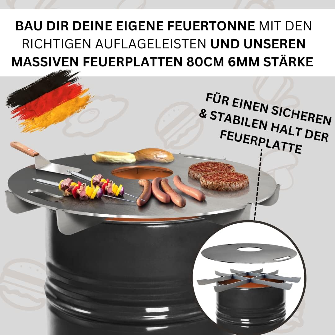 Terma Feuerplatte Durchm. 69 cm, Grillplatte, Plancha Stärke 6 mm, Grillring, Feuerring 69cm Feuerpl