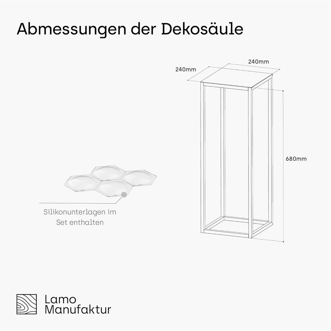 LAMO Manufaktur Blumenständer Blau aus Metall 68 cm | Pflanzensäule für Innenräume - Wohnzimmer, Sch