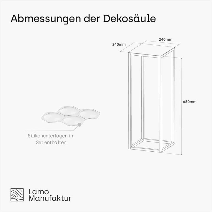 LAMO Manufaktur Blumenständer Anthrazit aus Metall 68cm | Pflanzensäule für Innenräume - Wohnzimmer,