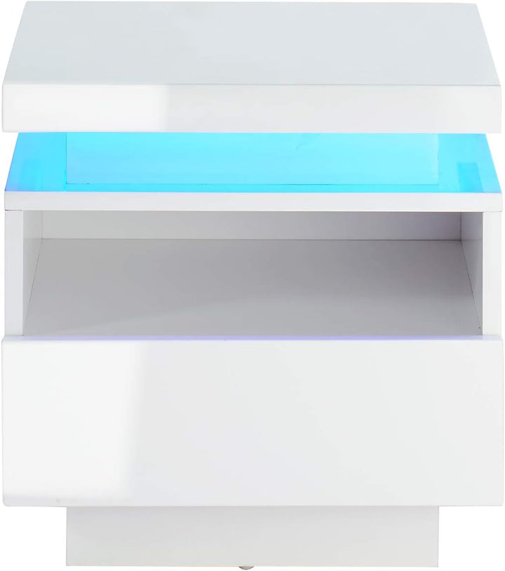 BAÏTA Cosmos LED Nachttisch, lackiert, weiss, 40 cm