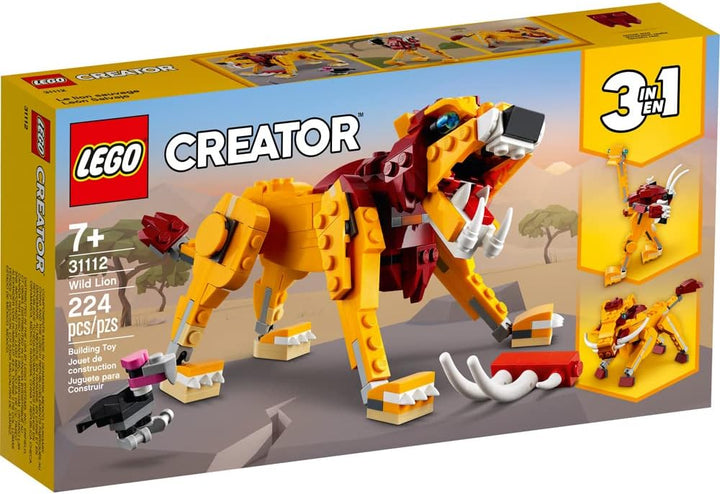 LEGO Creator 3in1 Wild Lion 31112 3in1 Toy Building Kit Featuring Animal Toys for Kids, New 2021 (22