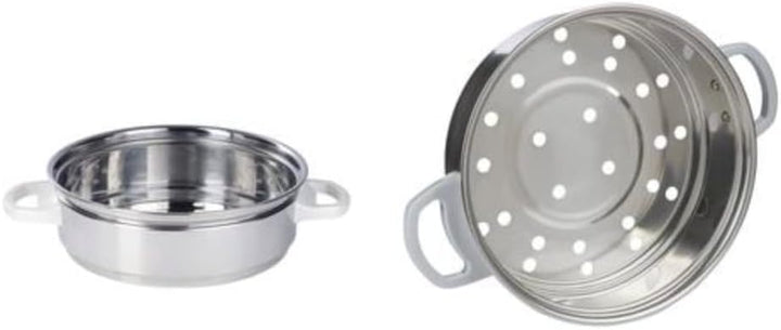 KeMar Kitchenware KRC-200 Reiskocher Edelstahltopf (1,4L, 500W, Weiss) | Glasdeckel | Bambuslöffel,