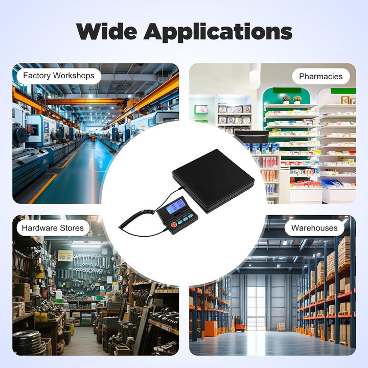 Feinwaage 0.01g, Paketwaage 50kg/1g, Küchenwaage mit LCD-Bildschirm, Zählwaage für Fabrik Werkstatt,