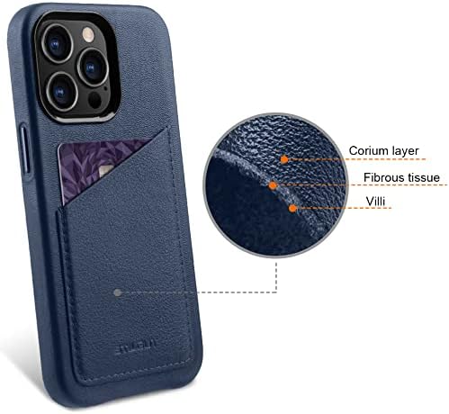STILGUT Cover kompatibel mit iPhone 13 Pro Max Hülle mit Kartenfach, Case aus Leder, Kartenhülle - D