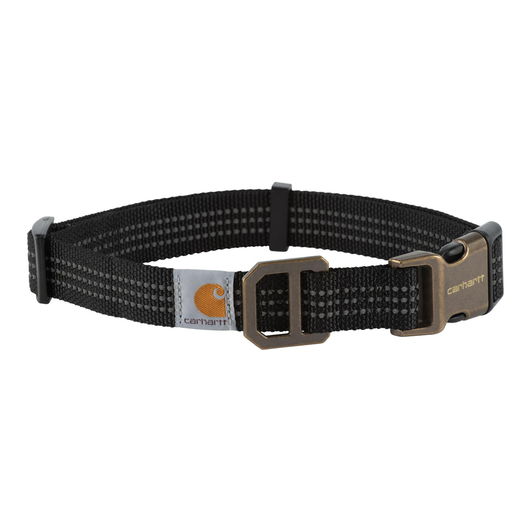 Carhartt Hundehalsband, Messing, gebürstet, Grösse L, Schwarz. Schwarz/gebürstetes Messing Large, Sc