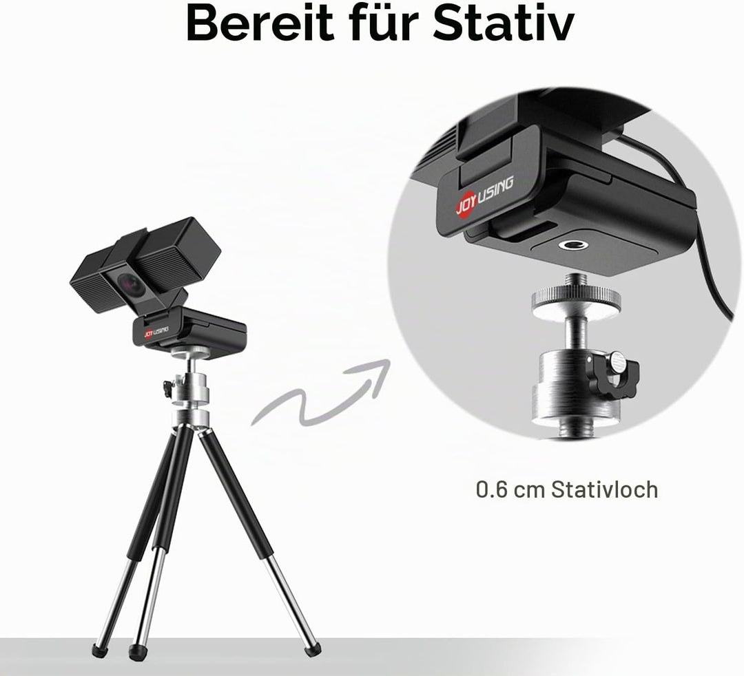 JOYUSING Flip600S 4K PC-Webcam - Ultra 4K HD, PDAF Autofokus, Mikrofone mit Geräuschunterdrückung, F