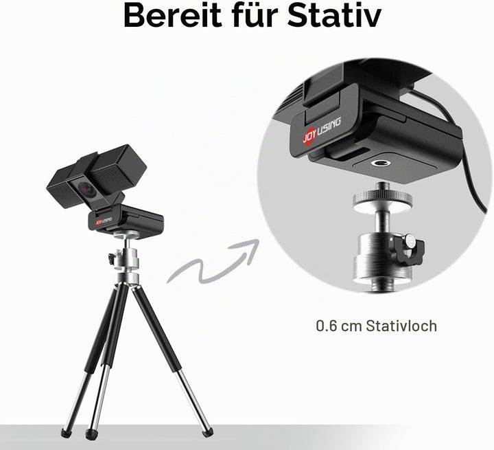 JOYUSING Flip600S 4K PC-Webcam - Ultra 4K HD, PDAF Autofokus, Mikrofone mit Geräuschunterdrückung, F