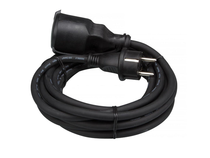 PEREL - EC05R15 Gummi Verlängerungskabel, Kabellänge 5 m, Schwarz 176604