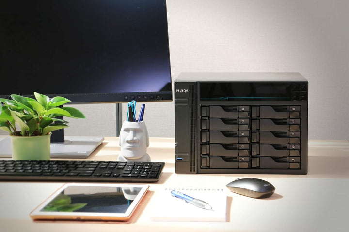 Asustor Lockerstor 10 AS6510T Netzwerkspeicher Gehäuse Quad Core 2.1GHz 8GB DDR4 RAM M.2 NVMe SSD Ca