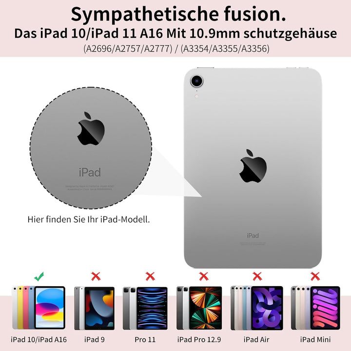 SZPSGC Hülle mit Tastatur für iPad A16 11. /10.Generation 11/10,9 Zoll 2025/2022, Magnetisches Anti-