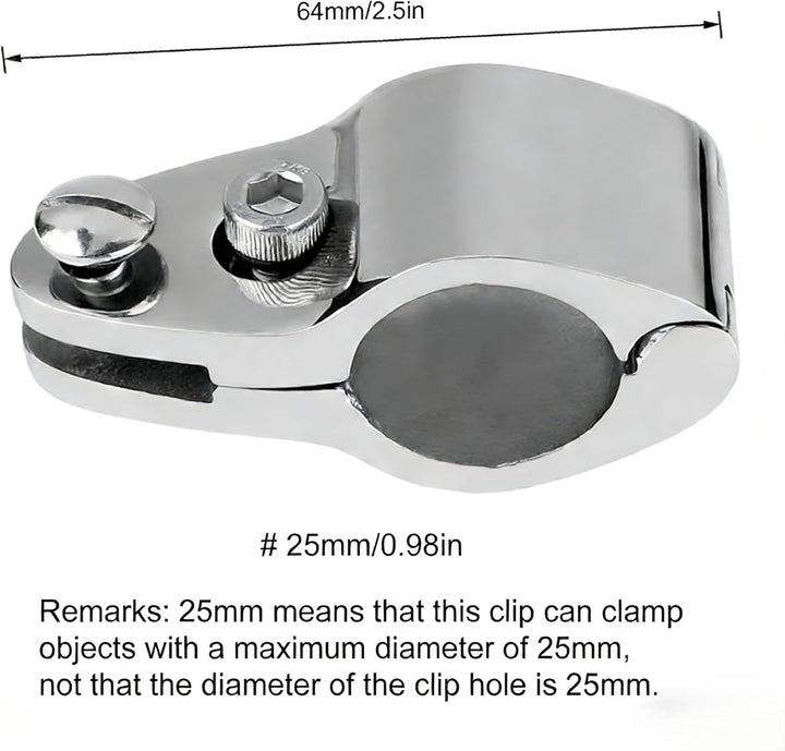 2er-Pack Bimini-Top für Boote, 2,5 cm Scharnierbacken-Schienenhalterung, Boots-Oberkiefer-Rutsche/To