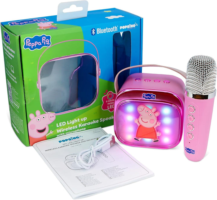 Peppa Pig Popsing LED Light up Wireless Karaoke Speaker with Microphone