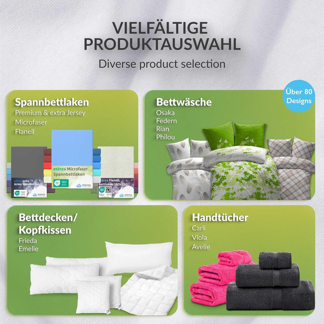 etérea Microfaser Bettwäsche 2X 135x200 cm + 2X 80x80 cm - Ganzjahres Bettwäsche Bettbezug Carola Ge