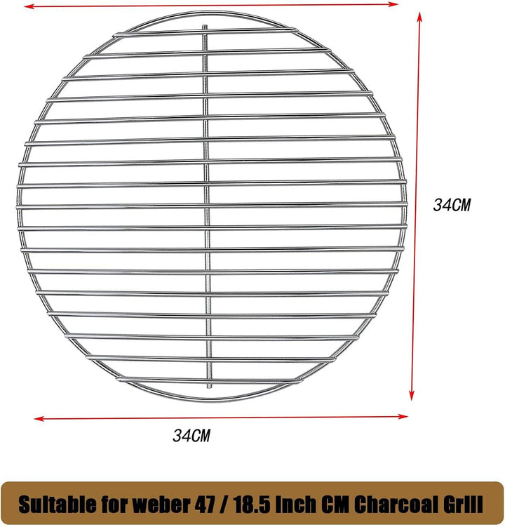 Denmay 34cm DIA Kohlerost (Kein Grillrost) 7440 für Weber DIA 47cm Holzkohlegrill One-Touch, Bar-B-K