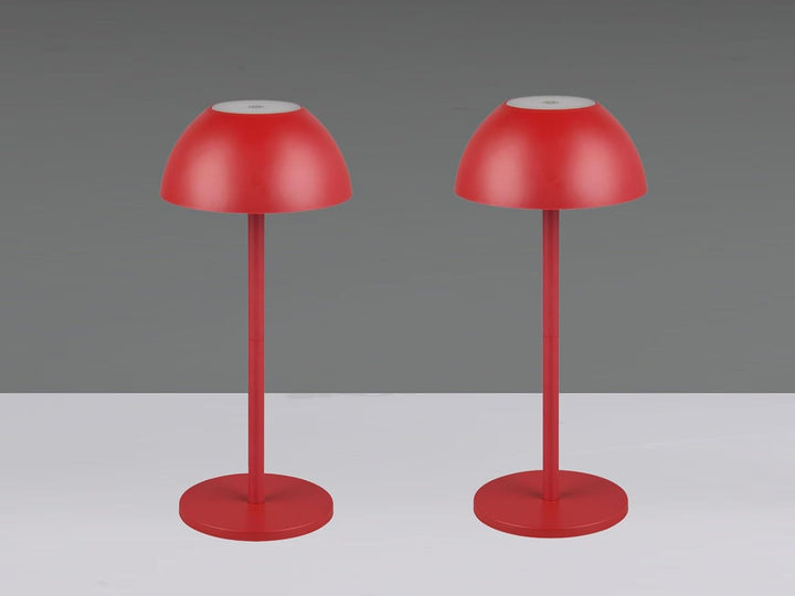 2er SET Akku Tischlampen Rot ohne Kabel für Innen & Aussen, 30cm klein, Rot