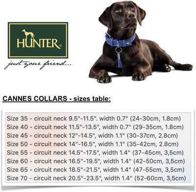 HUNTER CANNES Hundehalsband, Leder, Nappaleder, weich, edel, elegant, 50 (S-M), orange 50 (S-M) oran