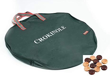 Ubergames Orginal Crokinole Brettspiel - Top ECO-Hartholz Qualität - Inklusive Trage Tasche - Model