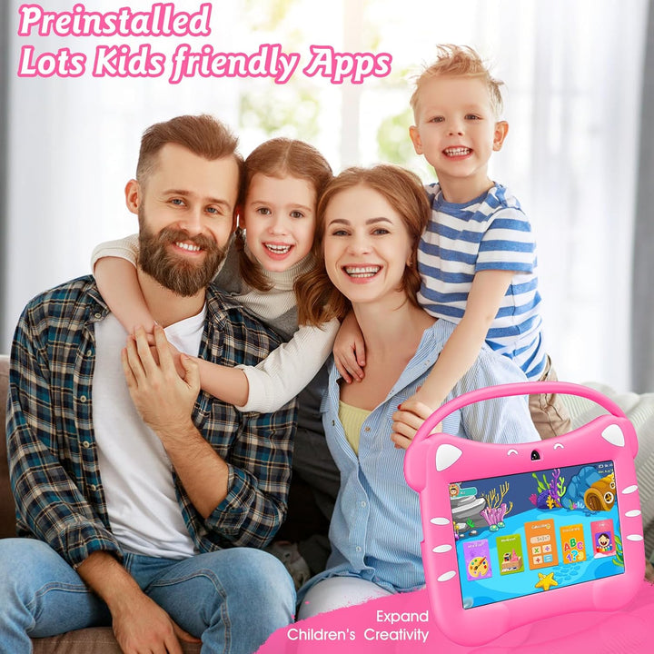 VESWWE Kinder Tablet 7 Zoll Android Tablet für Kinder mit WiFi Bluetooth 32GB ROM kindgerechte Hülle