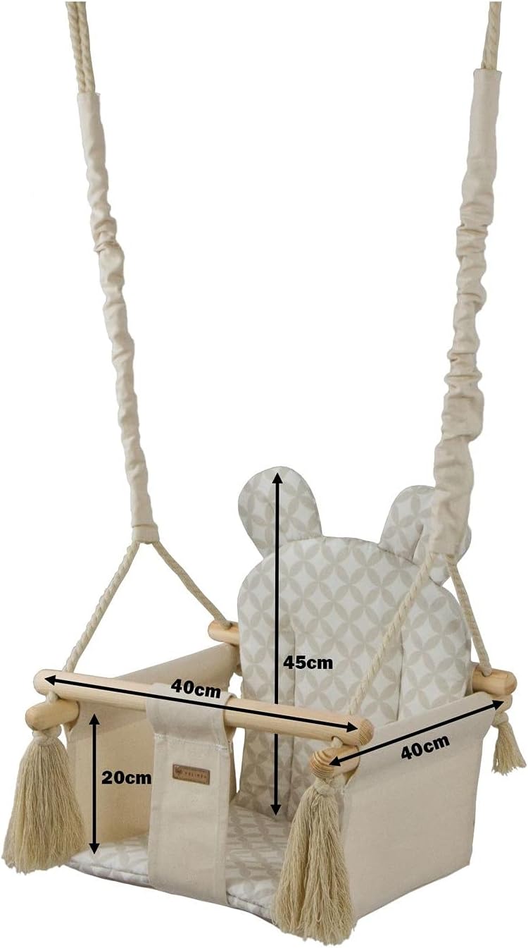 Kinderschaukel Babyschaukel Indoor-Schaukel Hängeschaukel Sitzschaukel Hängesitz (Muster: schwarz, h