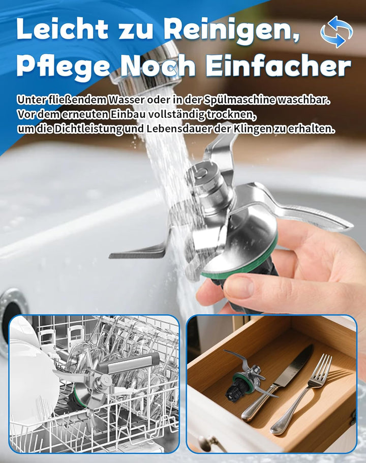 TM5 TM6 Messer für Thermomix Edelstahl Ersatzmesser Kompatibel mit Vorwerk TM5 TM6 TM7, Mixmesser mi